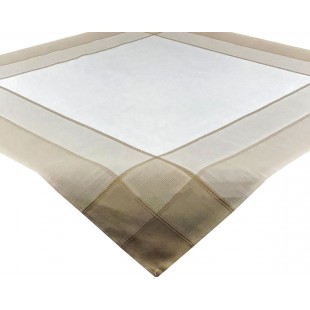 Obrus štvorcový bielo-béžový