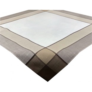 Obrus štvorcový bielo-hnedý