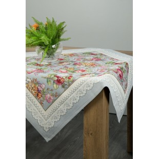 Gobelínový obrus sivý s tkaným vzorom