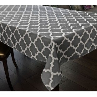 Obrus vzorovaný sivo-biely