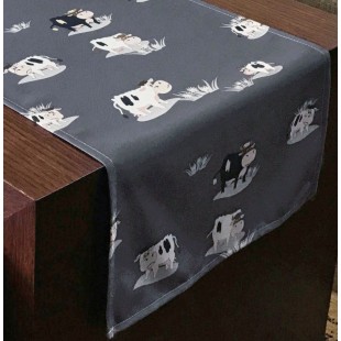 Behúň sivý s motívom kravičiek