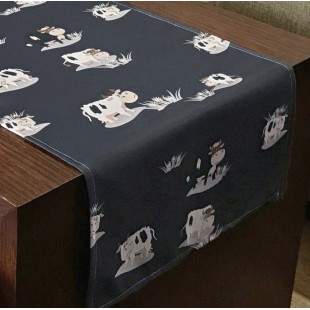 Behúň tmavosivý s motívom kravičiek