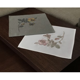 Obrúsok sivý s motívom ruže