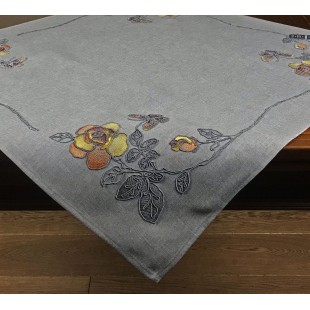 Dekoračný obrus sivý s motívom ruží