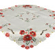 Dekoračný obrus biely s červenými kvetmi