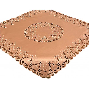 Dekoračný obrus s čipku v oranžovej farbe