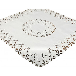 Dekoračný obrus s čipku v bielej farbe