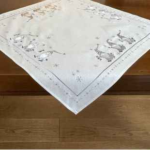 Vianočný obrus sivý so škriatkami