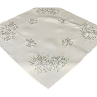 Dekoračný obrus v bielej farbe s vianočným motívom