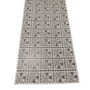 Dekoračný behúň v krémovej farbe s rastlinným motívom