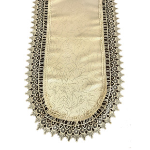 Behúň oválny béžový s lístočkami