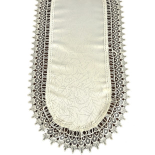 Behúň oválny krémový s lístočkami