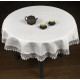 Obrus kruhový s lístočkami v bielej farbe