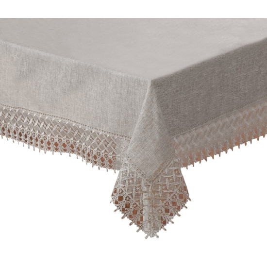 Sivý dekoračný obrus s krásnym lemovaním
