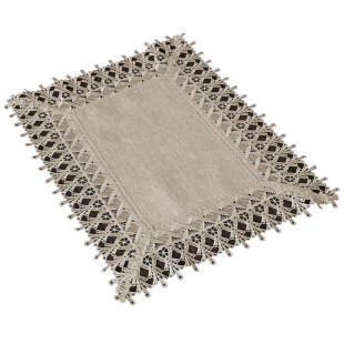 Dekoračný obrus béžový s krajkovým lemom