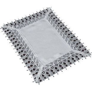 Obrúsok ozdobný biely s čipkovaným okrajom