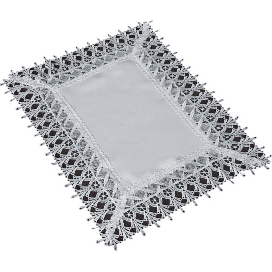 Obrúsok ozdobný biely s čipkovaným okrajom