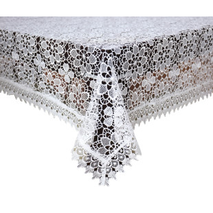 Biely dekoračný obrus s ozdobným lemom