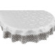 Biely oválny dekoračný obrus s ozdobným lemom