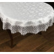 Biely oválny dekoračný obrus s ozdobným lemom