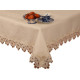 Béžový dekoračný behúň na stôl s čipkou
