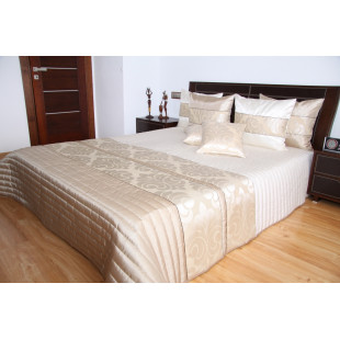 Luxusný prehoz na posteľ v béžovej a krémovej farbe