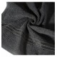 Čierny bavlnený uterák s ozdobným dvojitým pruhom