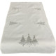 Vianočný behúň zdobený striebornou výšivkou vianočného stromčeka