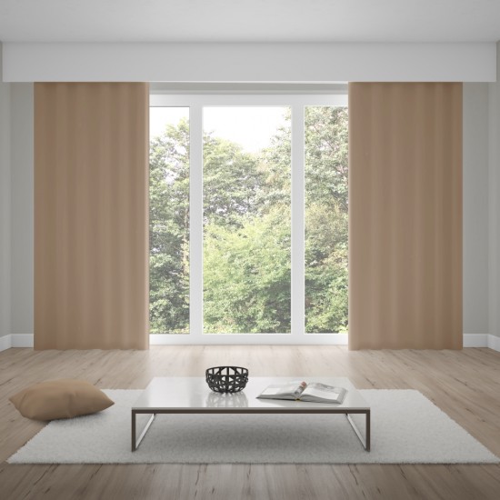 Kapučínový jednofarebný záves s riasiacou páskou