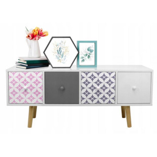 Retro komoda so 4 zásuvkami z masívneho dreva