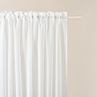 Záclona FLAVIA na francúzske okno v bielej farbe s riasiacou páskou