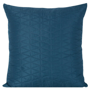Prešívaná obliečka na vankúš s geometrickým vzorom v tmavo modrej farbe