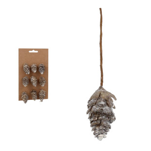 Sada 9 vianočných ozdôb ŠIŠKA 4 cm