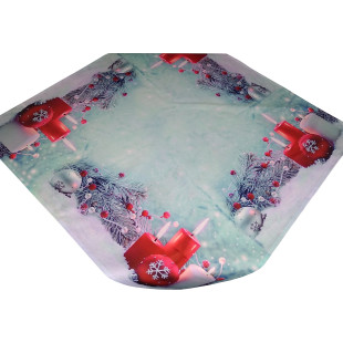 Štvorcový vianočný obrúsok s potlačou sviečok