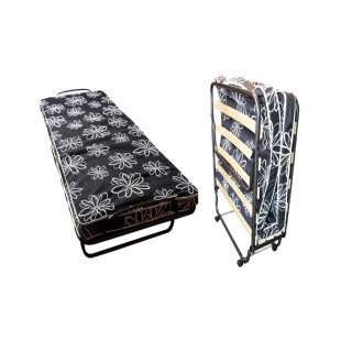 Skladacia posteľ s matracom 80×190 cm– kovová konštrukcia