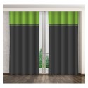 Tmavosivý záves na háčiky so zeleným pásom