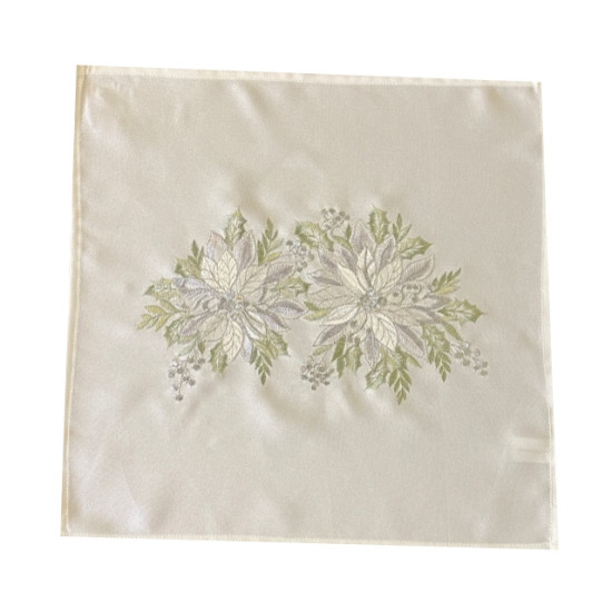 Dekoračný obrúsok v bielej farbe s vianočným motívom