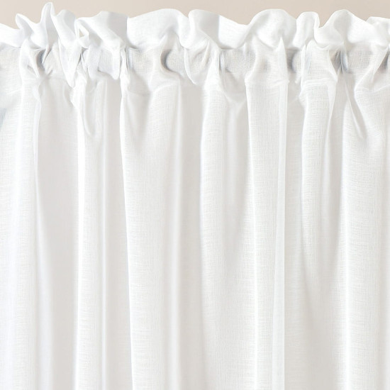 Priehľadná biela záclona NOVELIA s tunelovým zavesením