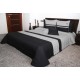 Čierno sivý prešívaný dekoračný prehoz na posteľ 