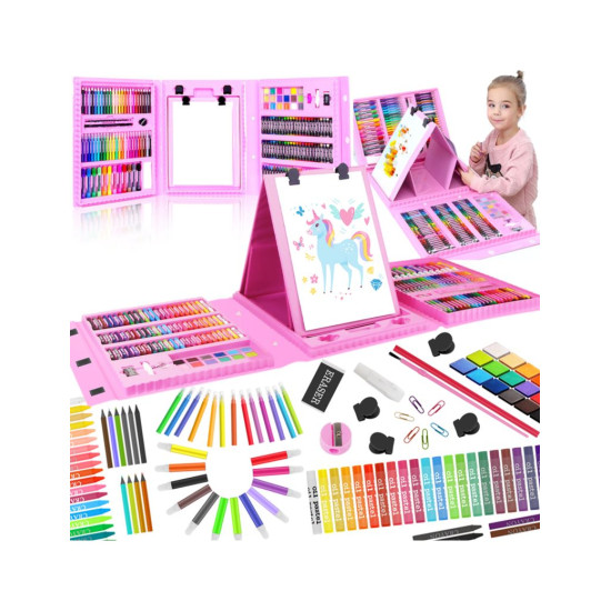 Umelecká sada na maľovanie v kufri 208 dielikov.