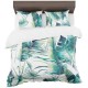 Bielo tyrkysové posteľné obliečky so vzorom palmových listov