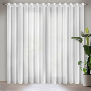 Biela záclona z hladkého matného etamínu