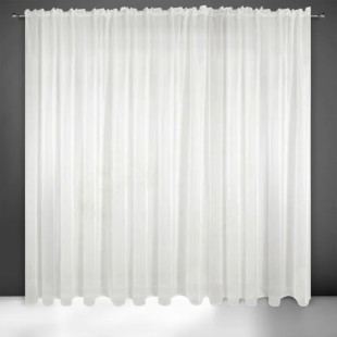 Krémová záclona z hladkého voálu na riasiacej páske