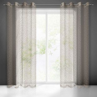 Béžová nepravidelne sieťovaná záclona