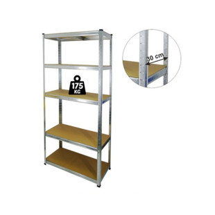 5-POSCHODOVÁ POLICA 90 x 30 x 180 CM KAPACITA POLICE: 175 KG