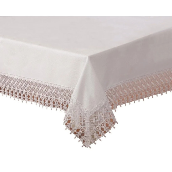 Obrus na stôl biely dekoračný s čipkou