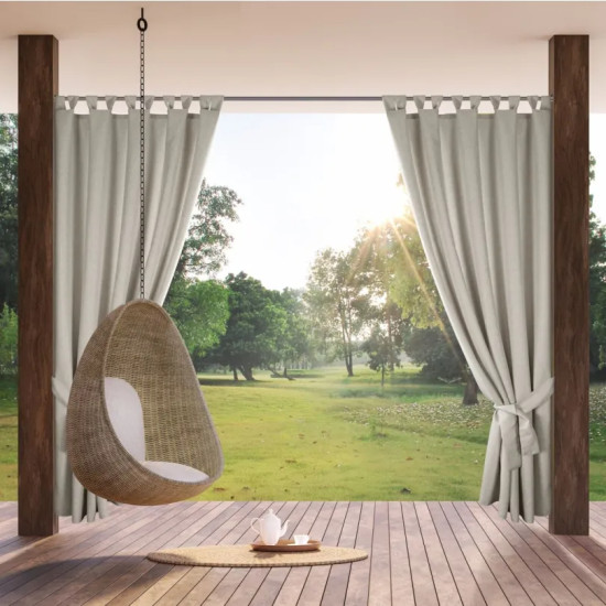 Nepremokavý záhradný terasový záves so suchým zipsom v béžovej farbe