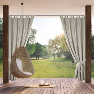 Nepremokavý záhradný terasový záves so suchým zipsom v béžovej farbe