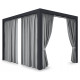 Záves so zavesením na tunel nepremokavý na terasu/altánok v sivej farbe so stuhou na uviazanie